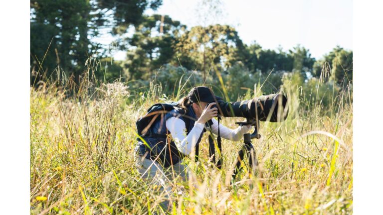Wildlife Photographer using a Gimbal Head